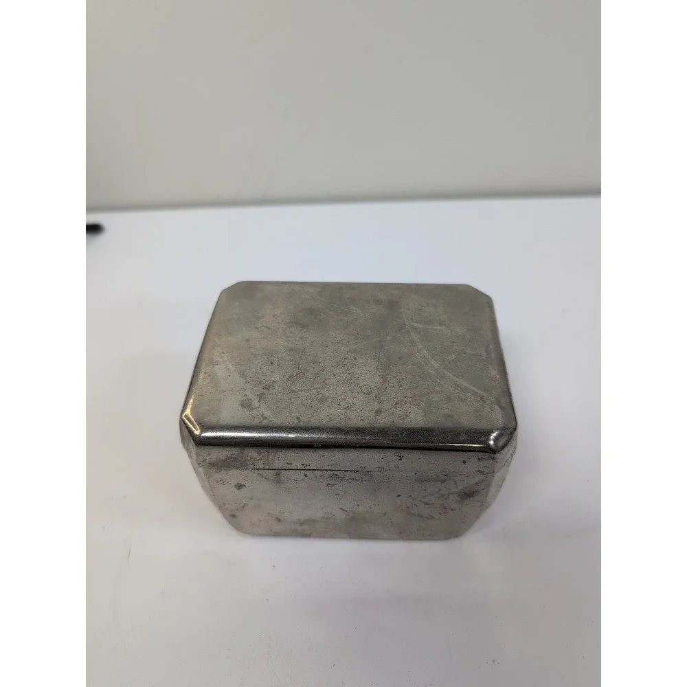 Vintage Trinket Box‎ with Lid Silver Tone Metal